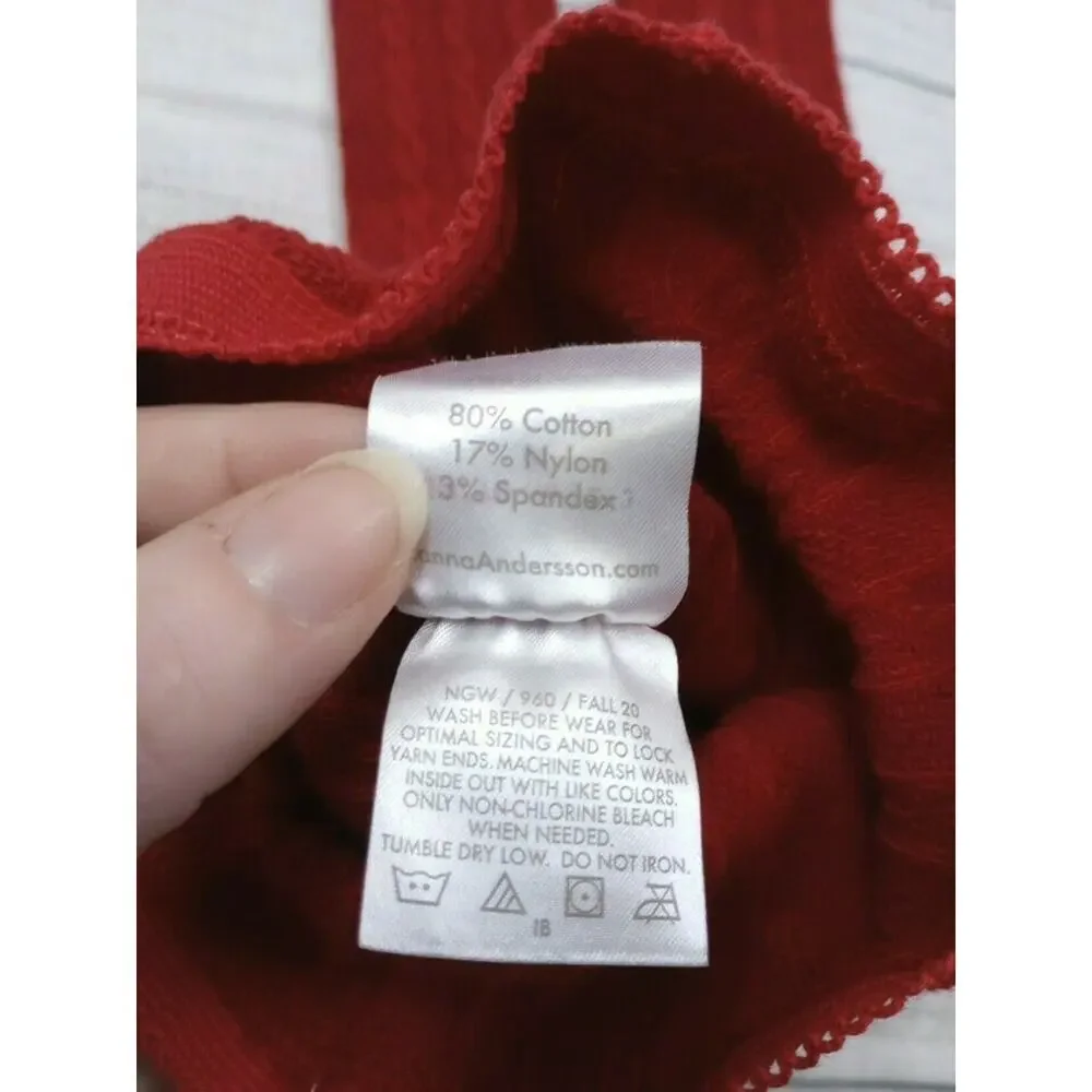 2/3 Hanna Andersson Red Cable Knit Tights